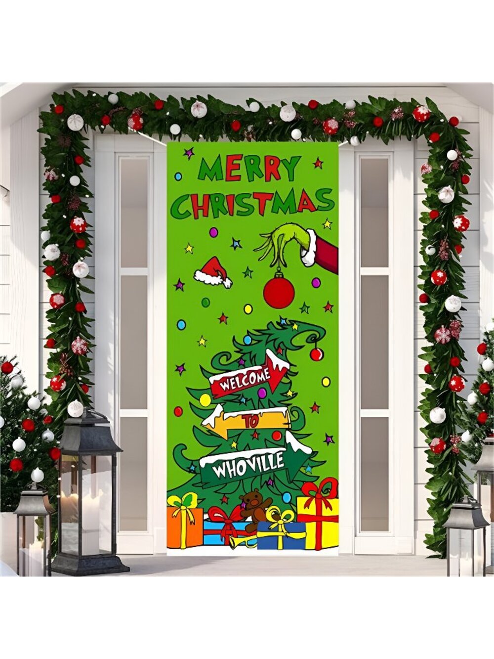Christmas Door Decorations Christmas Door Cover Christmas Door Banner
